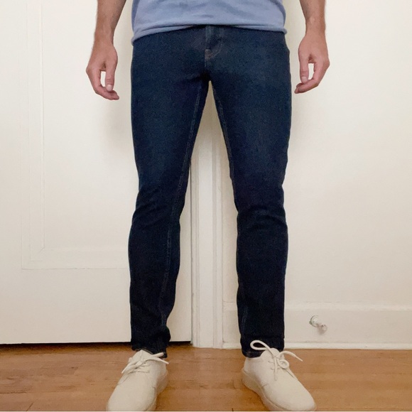 Everlane Uniform Men’s The Slim 4 Way Stretch Jean 30x30 Dark Indigo New - Picture 1 of 10